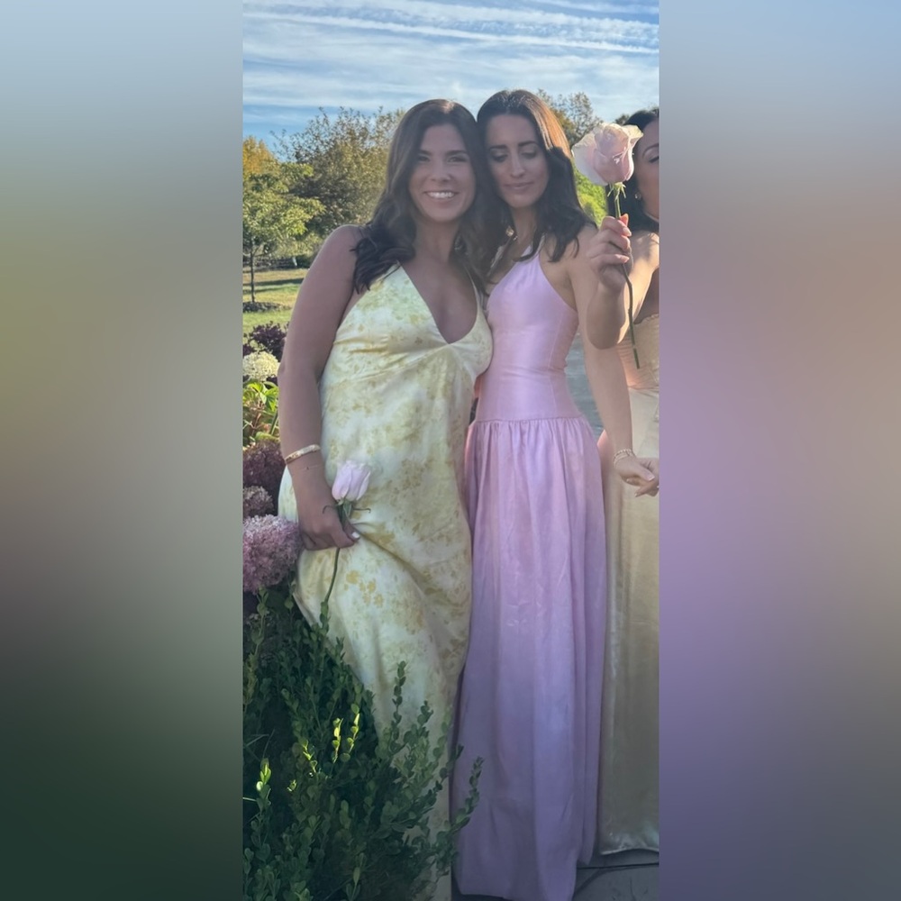 Show Me Your MuMu Pink Strapless Satin Maxi Dress - Picture 3 of 3